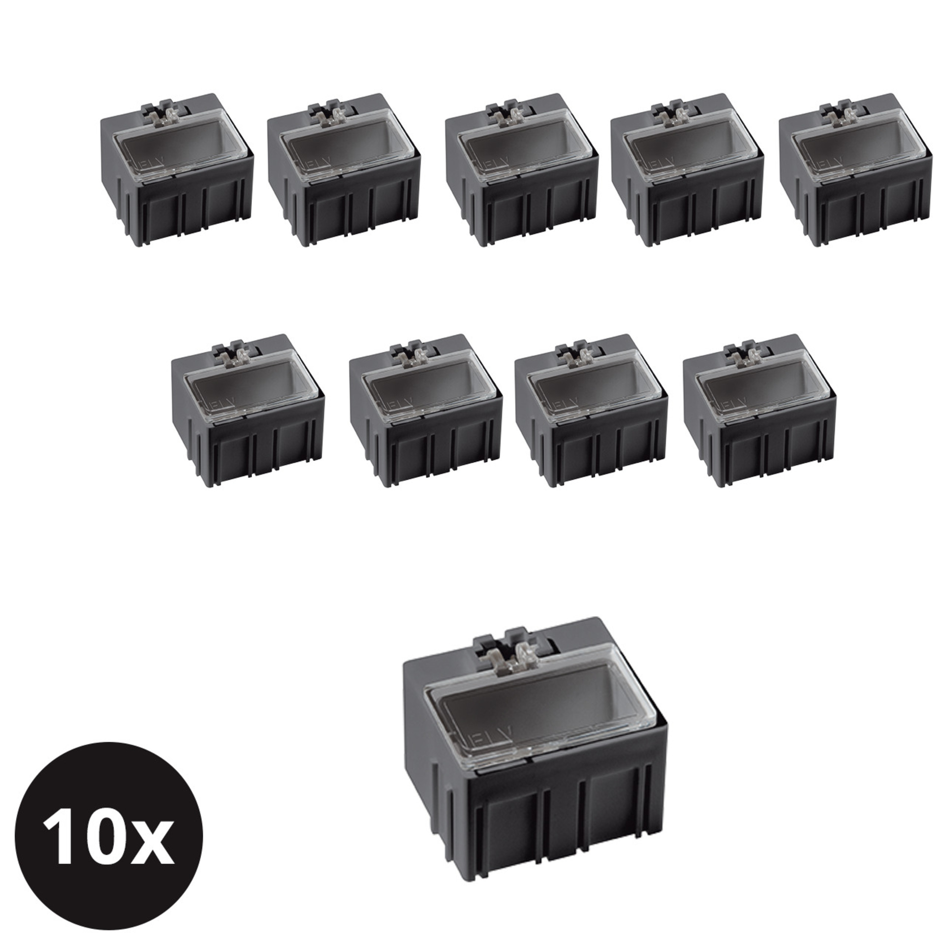 ELV 10er-Set SMD-Sortierbox- 23 x 31 x 27 mm- Antistatik